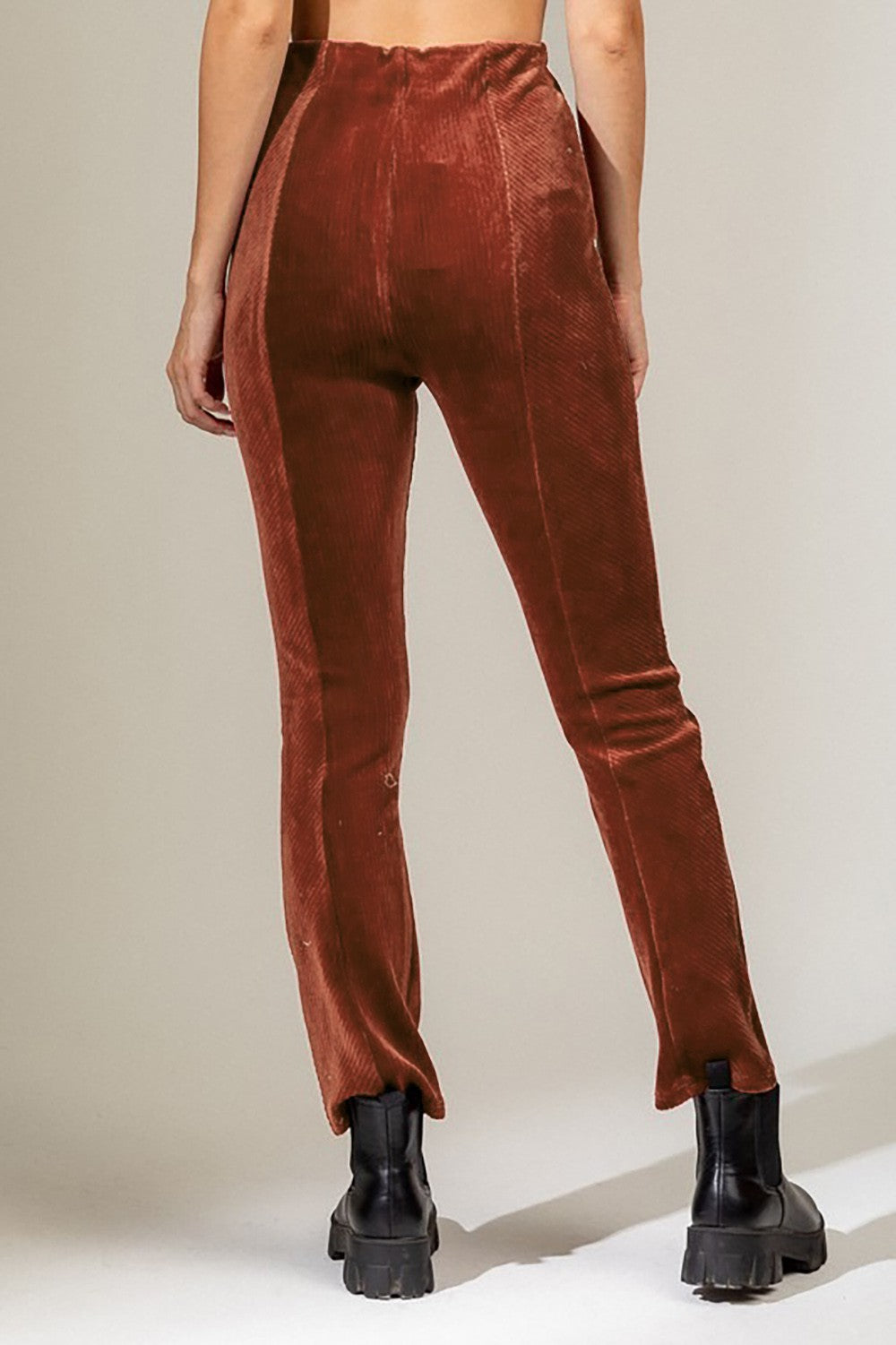 Feeling Gypsy Velvet Bell Pants- Rust