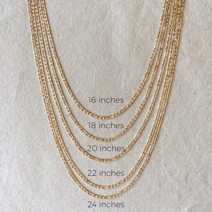 18k Gold Filled Classic Figaro Chain Necklace