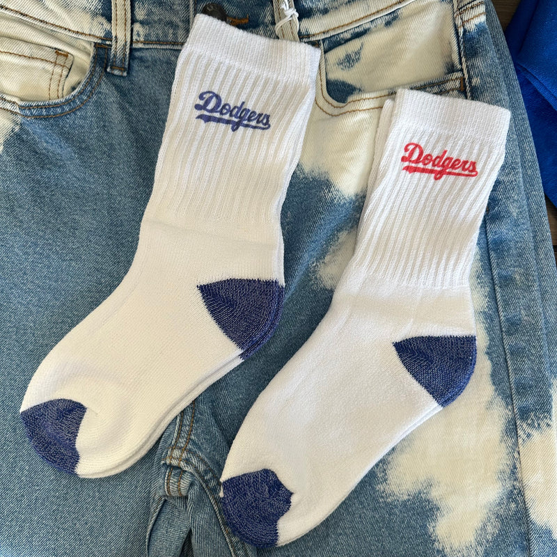 Dodger Socks- Red or Blue Font