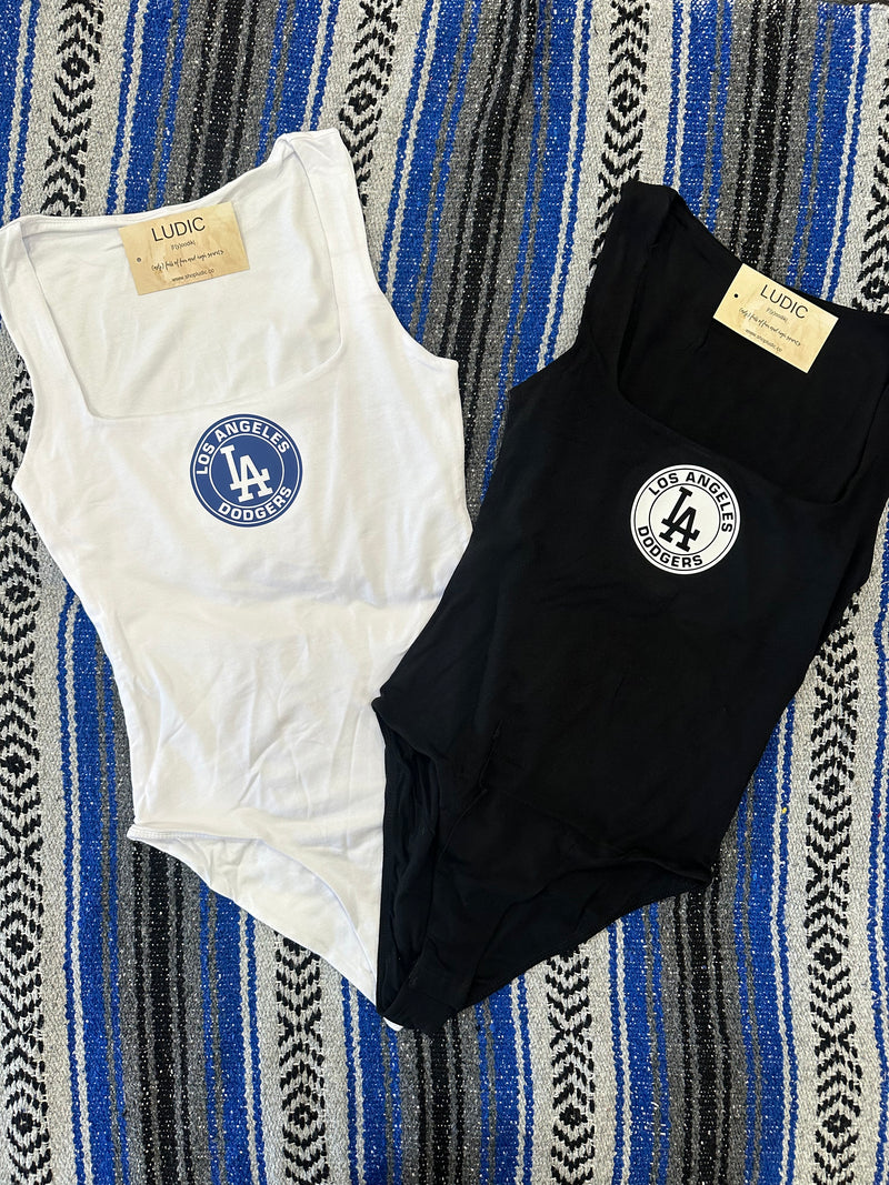 Dodger Bodysuit- Black with White Logo