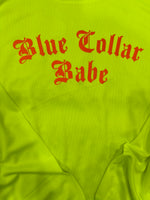 Blue Collar Babe LS Dry Fit- Safety Yellow