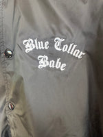 Blue Collar Babe Embroidery Jacket- Black and White