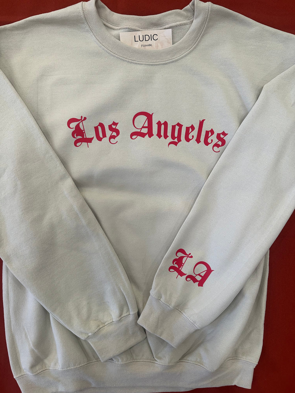 Los Angeles Old English Crew-Sand