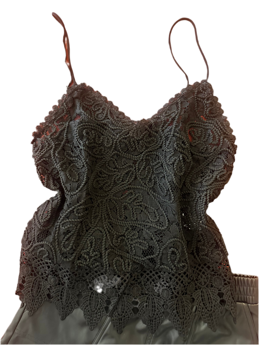 Romi Lace Tank-Black