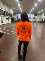 Blue Collar Babe LS w/Rose Logo Dry Fit- Safety Orange