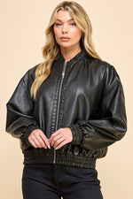 Jamelia Leather Bomber Jacket