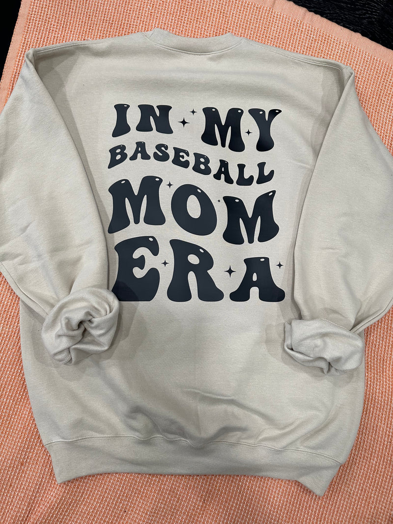 In My Baseball Mom Era Sand Crew Neck-Multiple Color Options