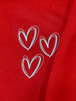 Triple Hearts Hoodie- Red