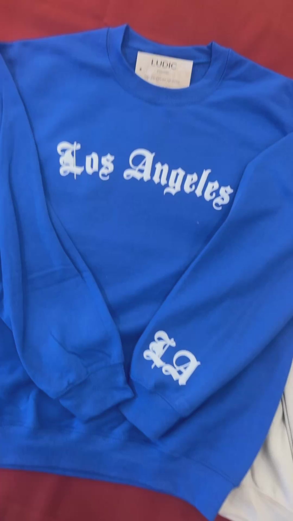 Los Angeles Old English Crew-Dodger Blue