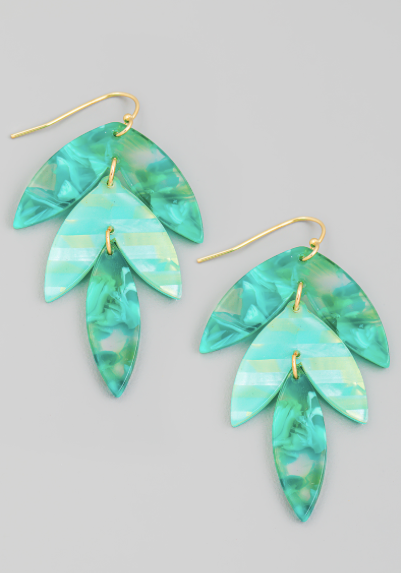 Acetate Leaf Drop Earrings